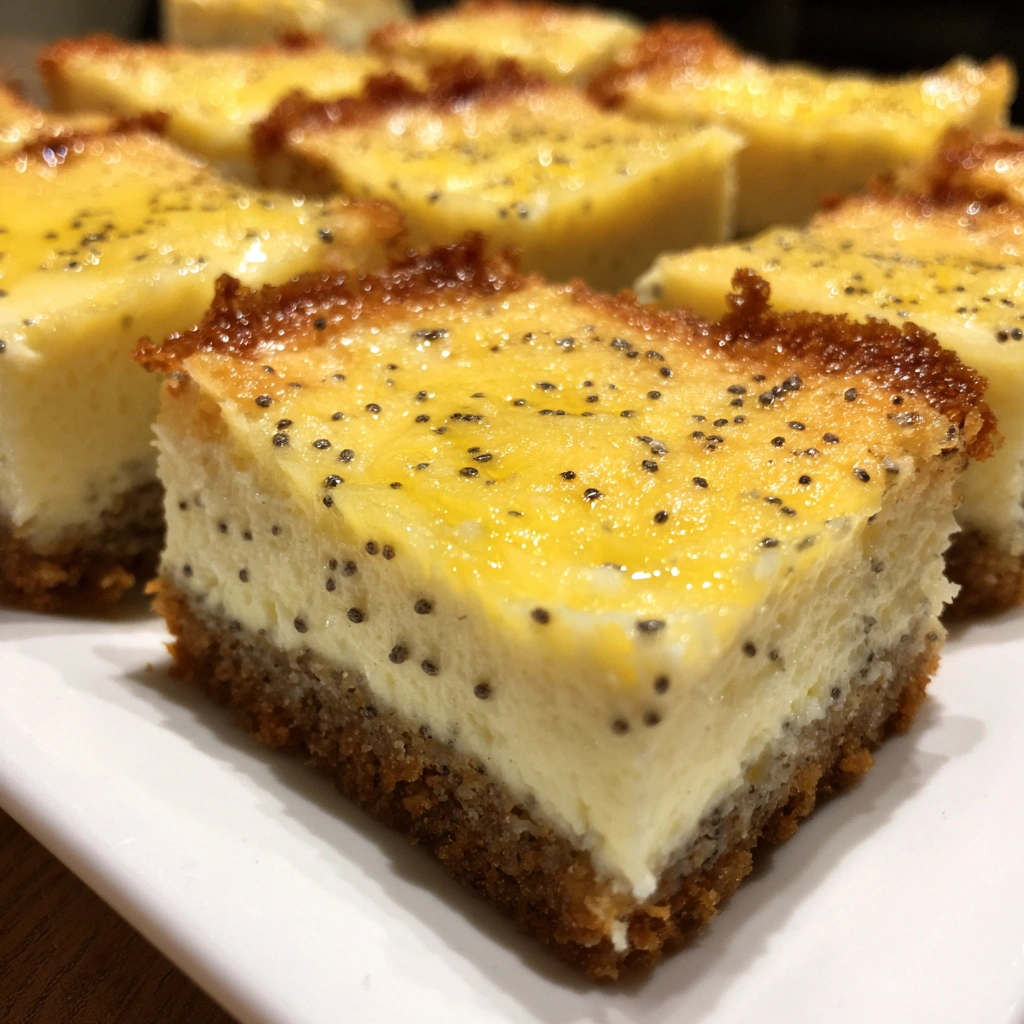 Lemon Poppy Seed Cheesecake Bars