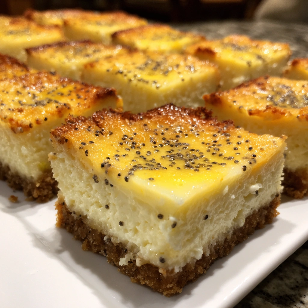 Lemon Poppy Seed Cheesecake Bars