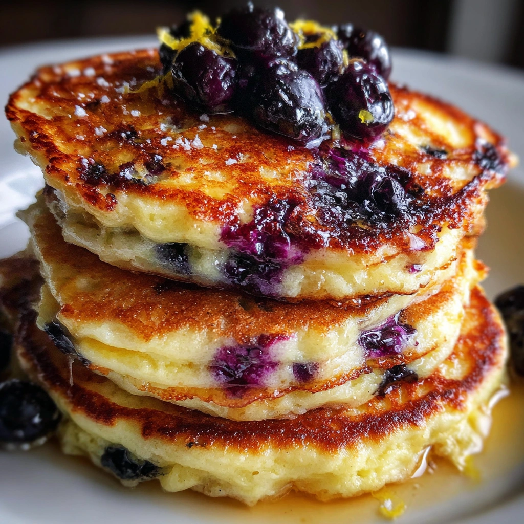 Lemon Ricotta Blueberry Pancakes
