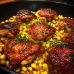 Maple Balsamic Chicken and Corn Skillet