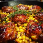 Maple Balsamic Chicken and Corn Skillet