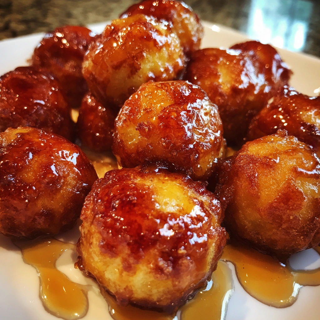 Maple Glazed Apple Fritter Bites