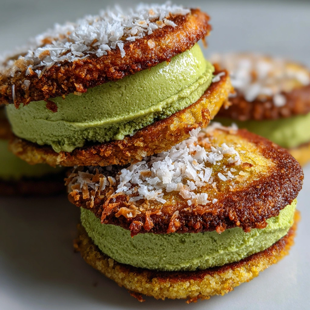 Matcha Coconut Ice Cream Sandwiches