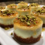 Mini Pistachio Rose Cheesecakes