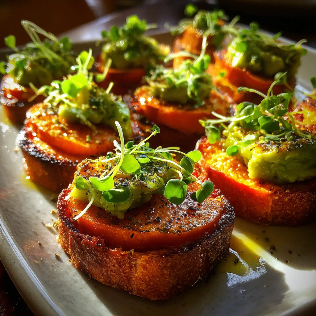 Mini Sweet Potato Avocado Toasts