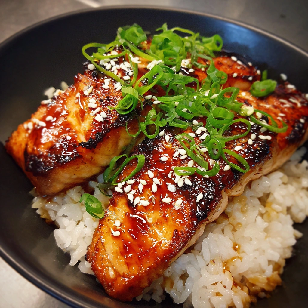 Miso Glazed Salmon Rice Bowls
