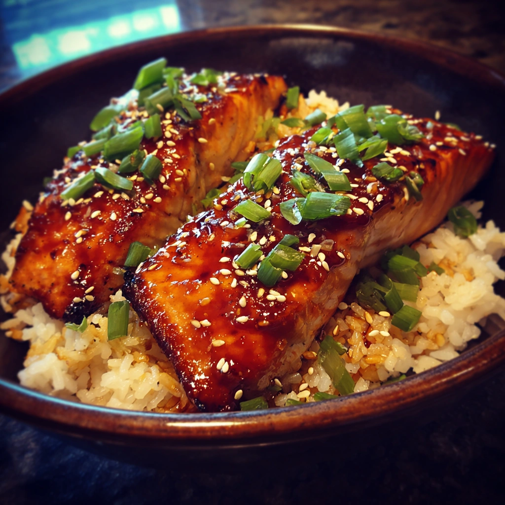 Miso Glazed Salmon Rice Bowls
