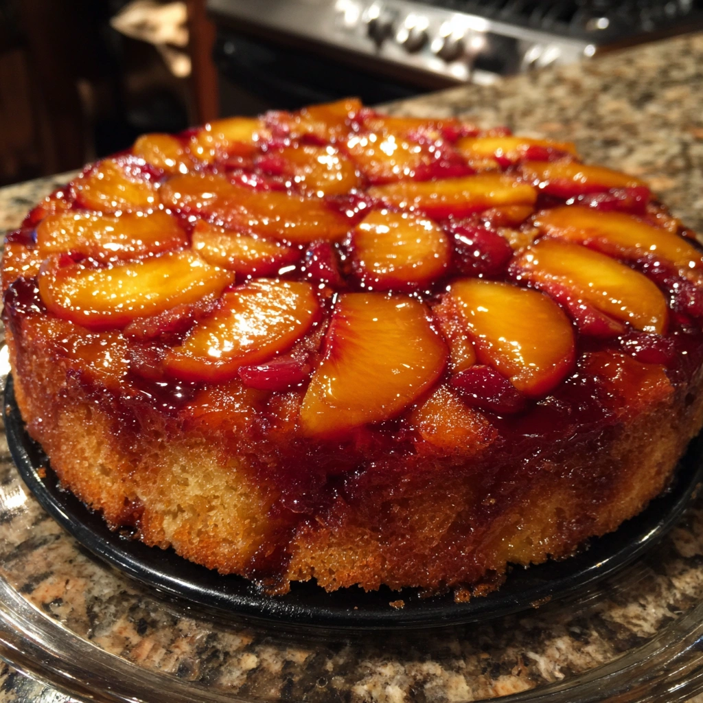 Nectarine Upside Down Almond Cake