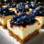 No-Bake Blueberry Coconut Cheesecake Bars