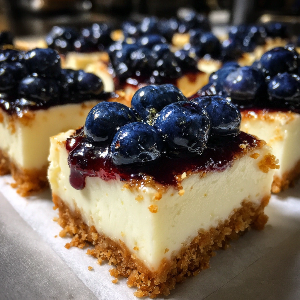 No-Bake Blueberry Coconut Cheesecake Bars