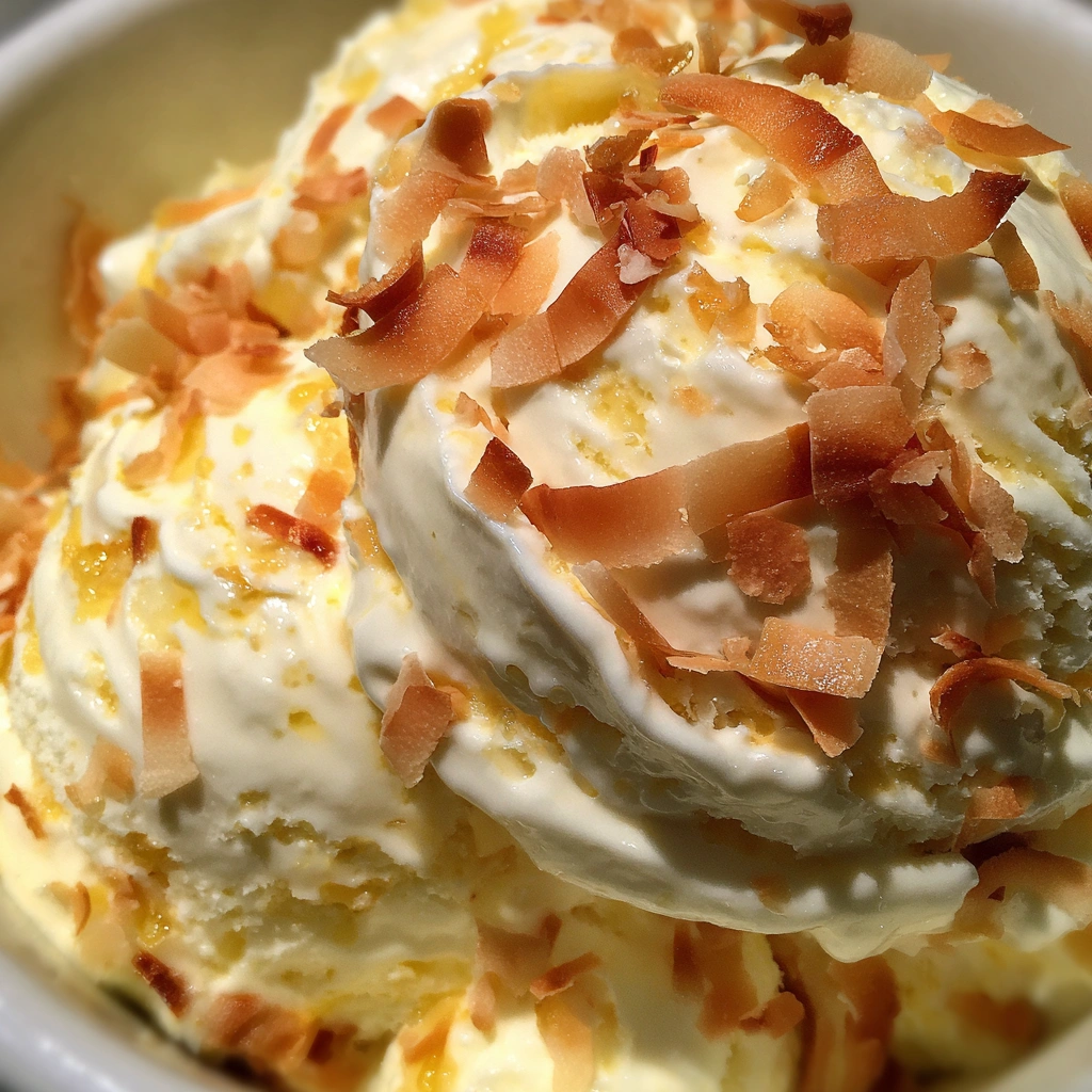 No-Churn Coconut Pineapple Ice Cream