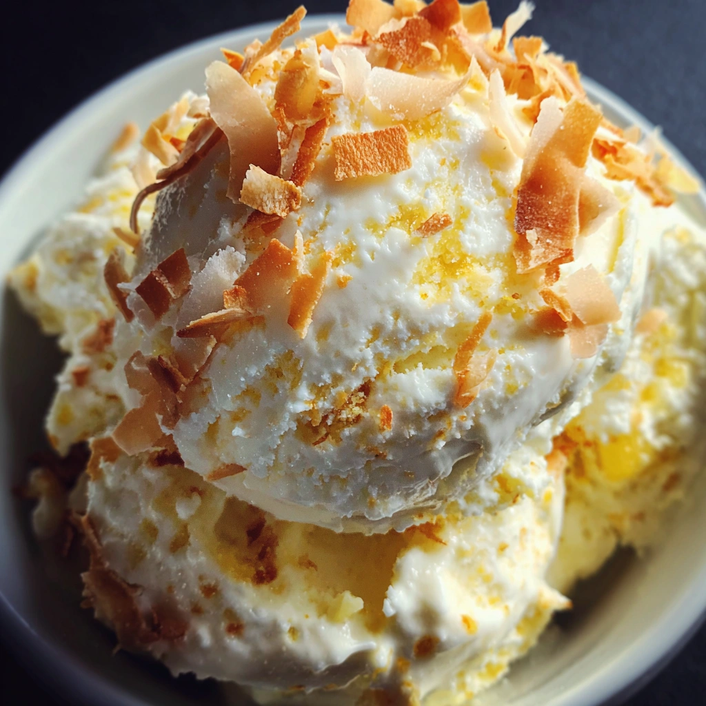 No-Churn Coconut Pineapple Ice Cream