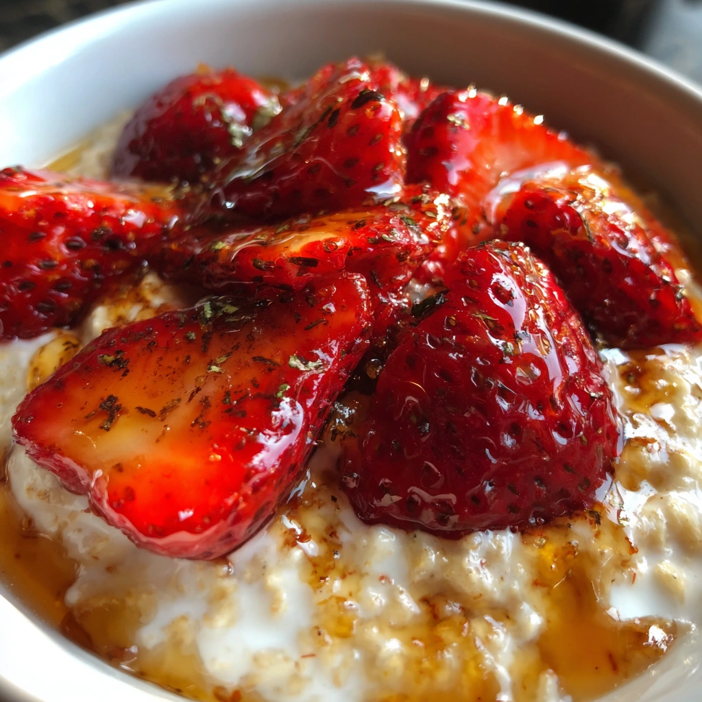 Overnight Oats with Roasted Strawberries