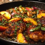 Peach Basil Chicken Skillet
