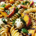 Peach Caprese Pasta Salad