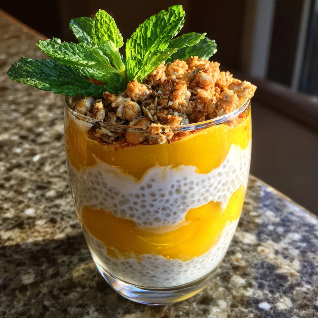 Peach Chia Pudding Breakfast Parfaits