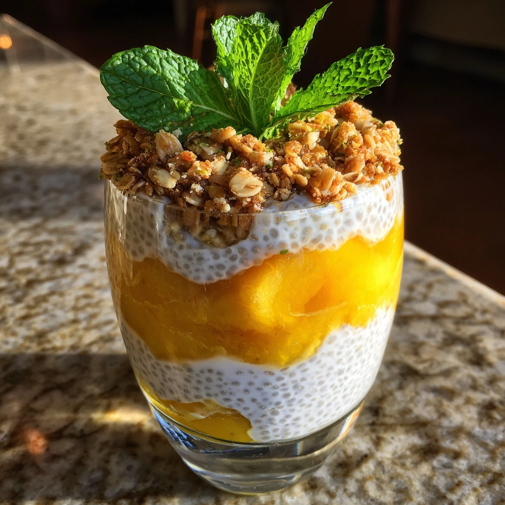 Peach Chia Pudding Breakfast Parfaits