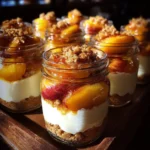 Peach Cobbler Cheesecake Jars
