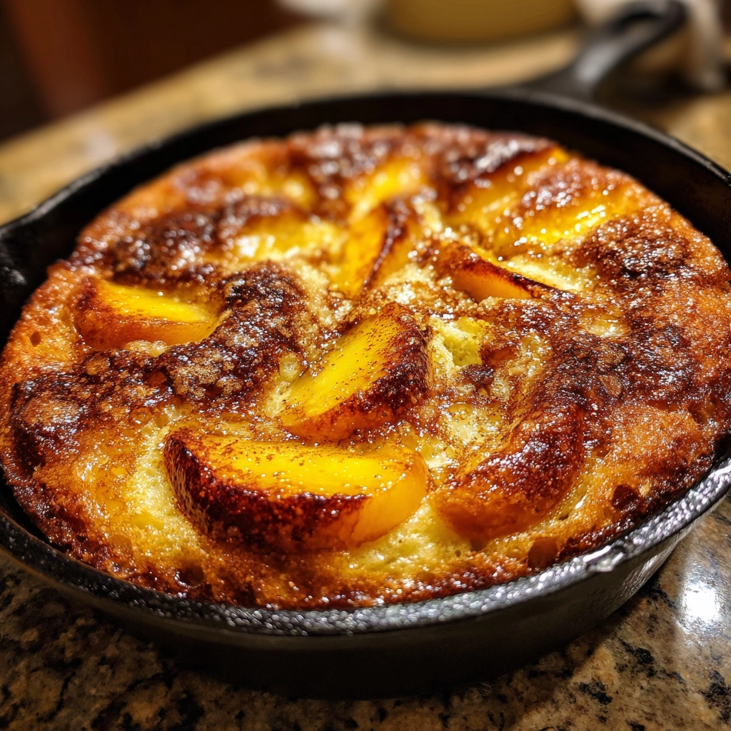 Peach Cobbler Pancake Bake