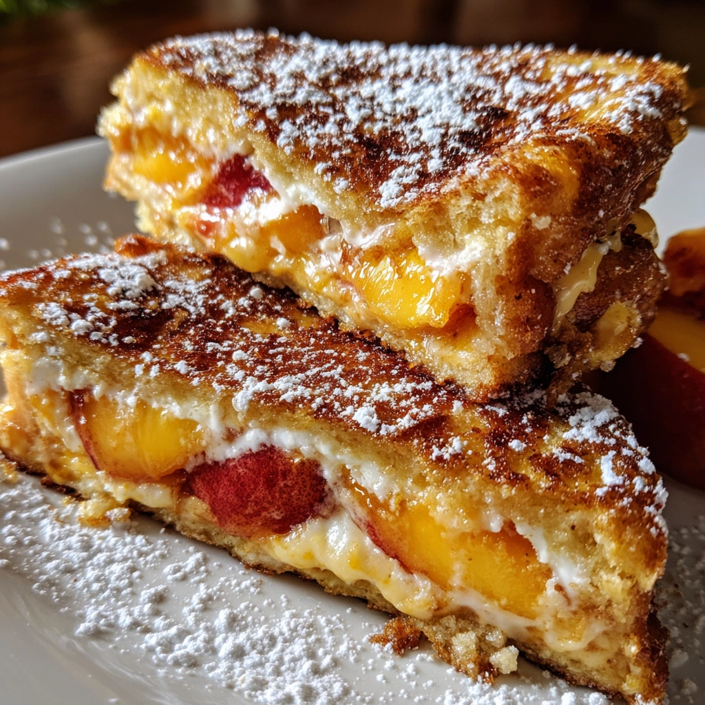 Peach Cobbler Stuffed French Toast