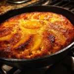 Peach Cornmeal Skillet Cake