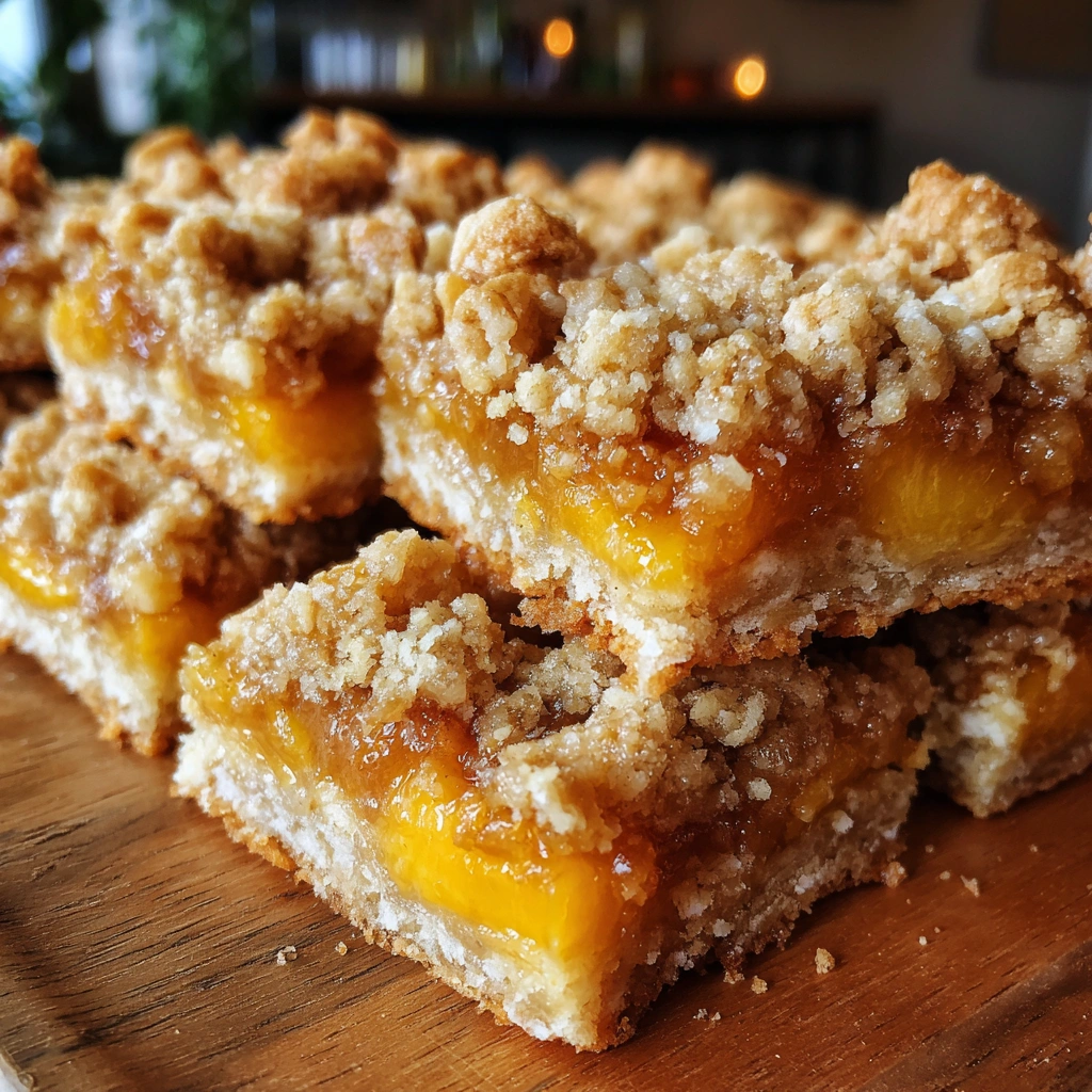 Peach Crumble Cookie Bars