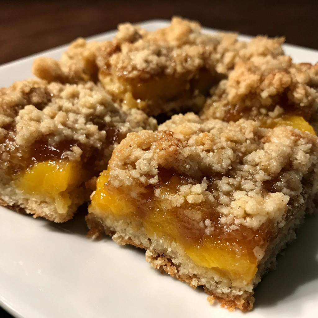 Peach Crumble Cookie Bars