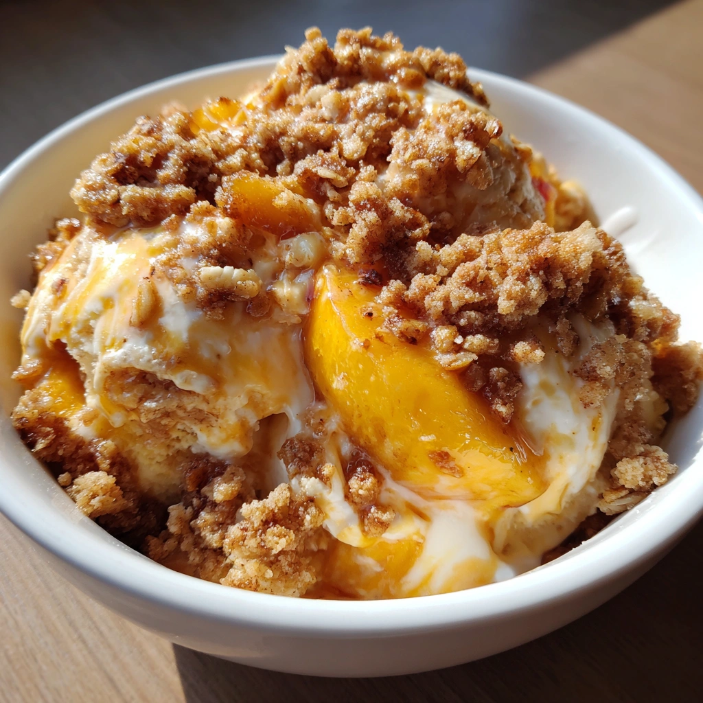 Peach Crumble Ice Cream