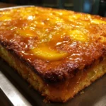 Peach Mango Sheet Cake with Citrus Glaze