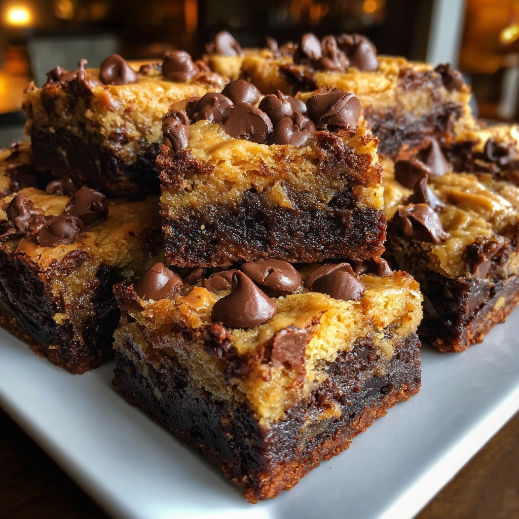 Peanut Butter Cookie Dough Brownie Bars