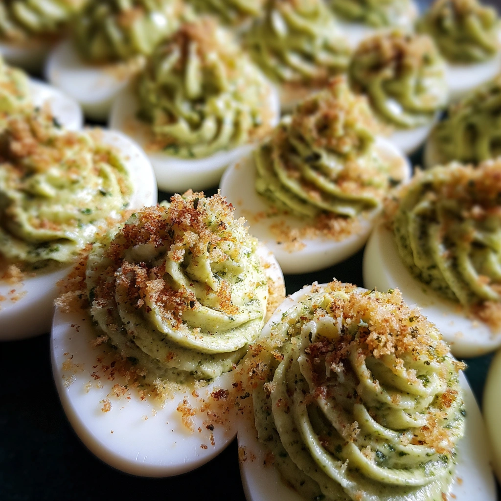 Pesto Parmesan Deviled Eggs