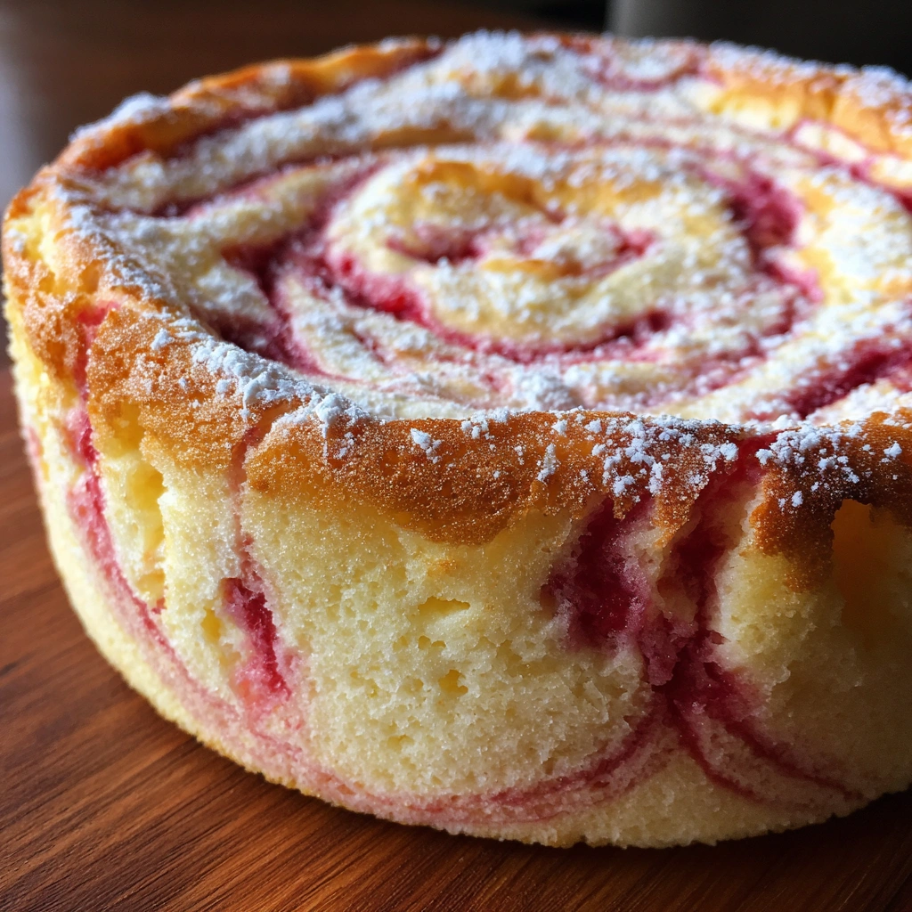 Raspberry Swirl Cloud Cake
