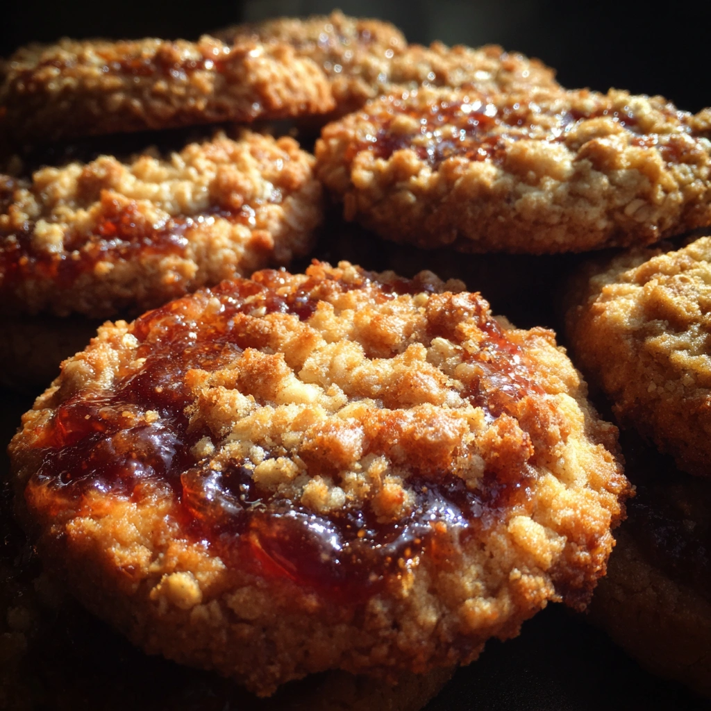 Rhubarb Jam Crumble Cookies