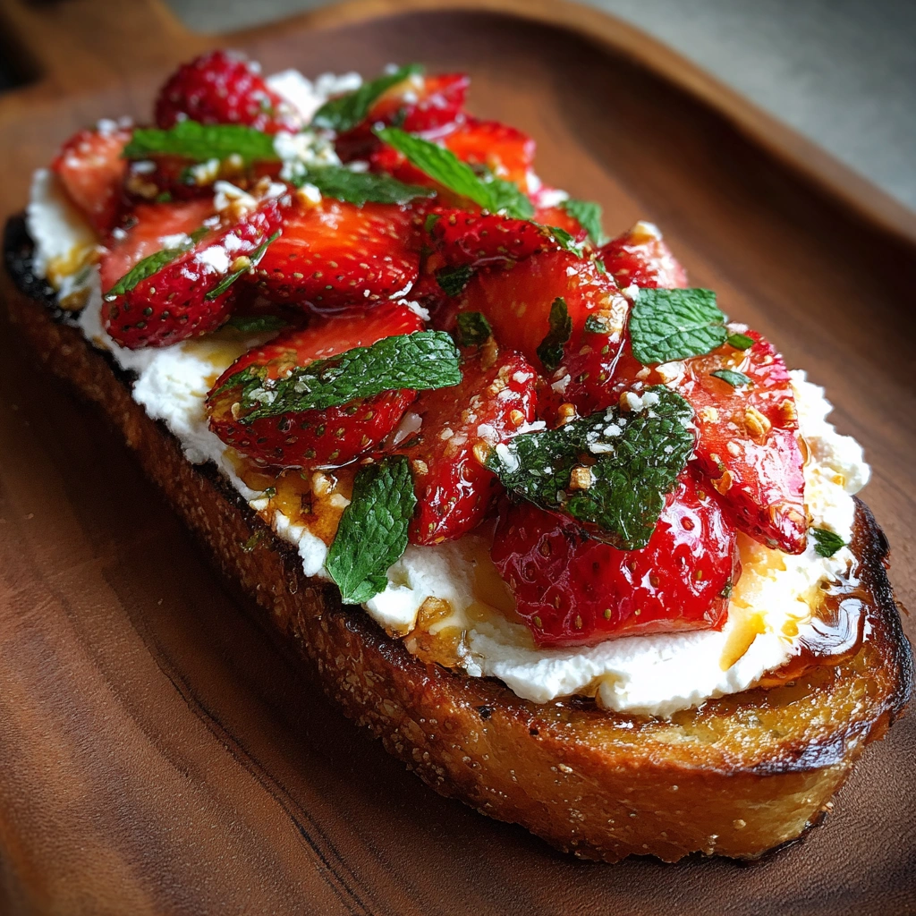 Ricotta Toast with Strawberries & Honey
