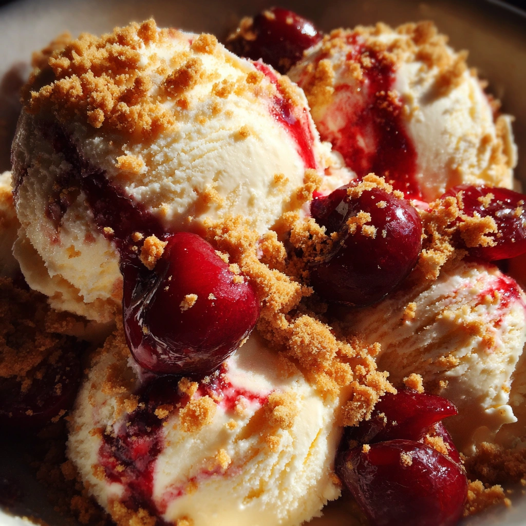 Roasted Cherry Cheesecake Ice Cream