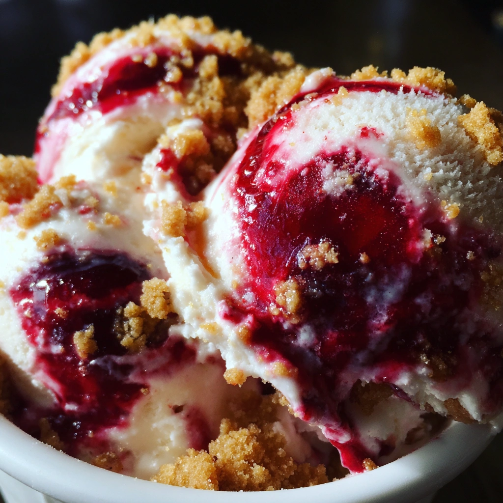 Roasted Cherry Cheesecake Ice Cream