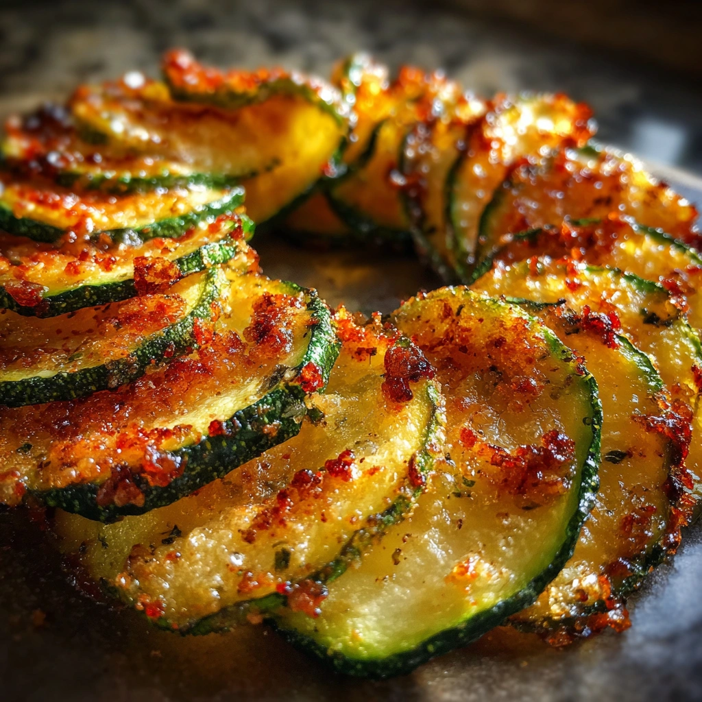 Roasted Garlic Parmesan Zucchini Chips