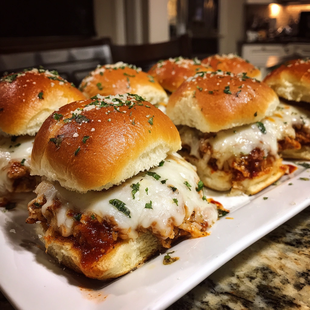 Slow Cooker Chicken Parmesan Sliders
