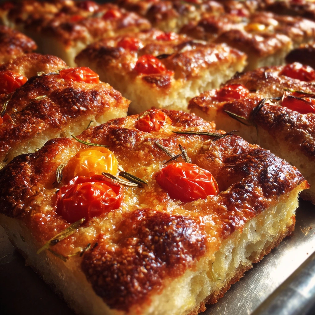 Sourdough Focaccia Breakfast Squares