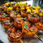Spicy Grilled Shrimp Skewers with Mango Salsa