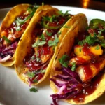 Spicy Peach BBQ Chicken Tacos