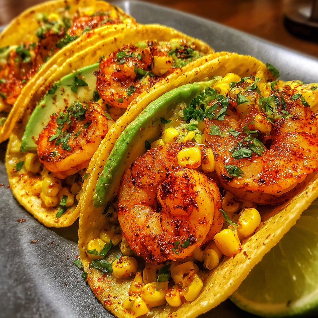 Spicy Shrimp and Sweet Corn Tacos