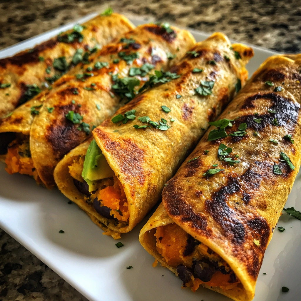 Spicy Sweet Potato Black Bean Wraps