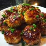 Sticky Honey Garlic Chicken Meatballs