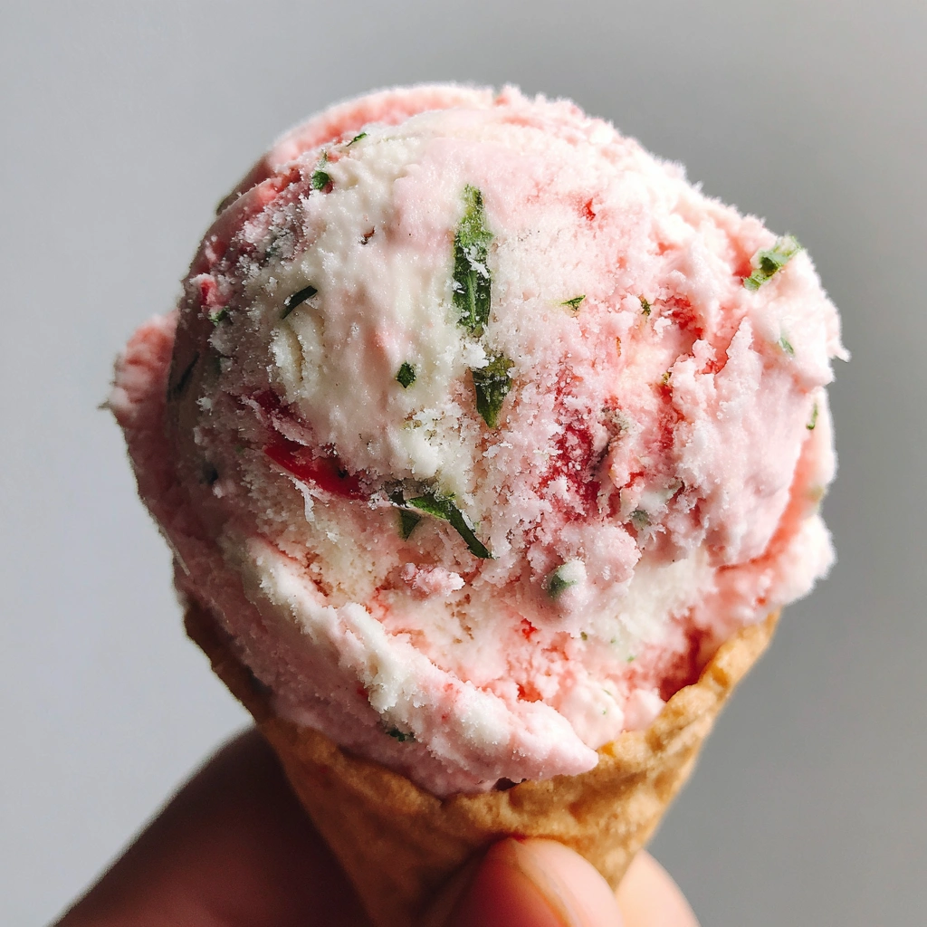 Strawberry Basil Coconut Ice Cream