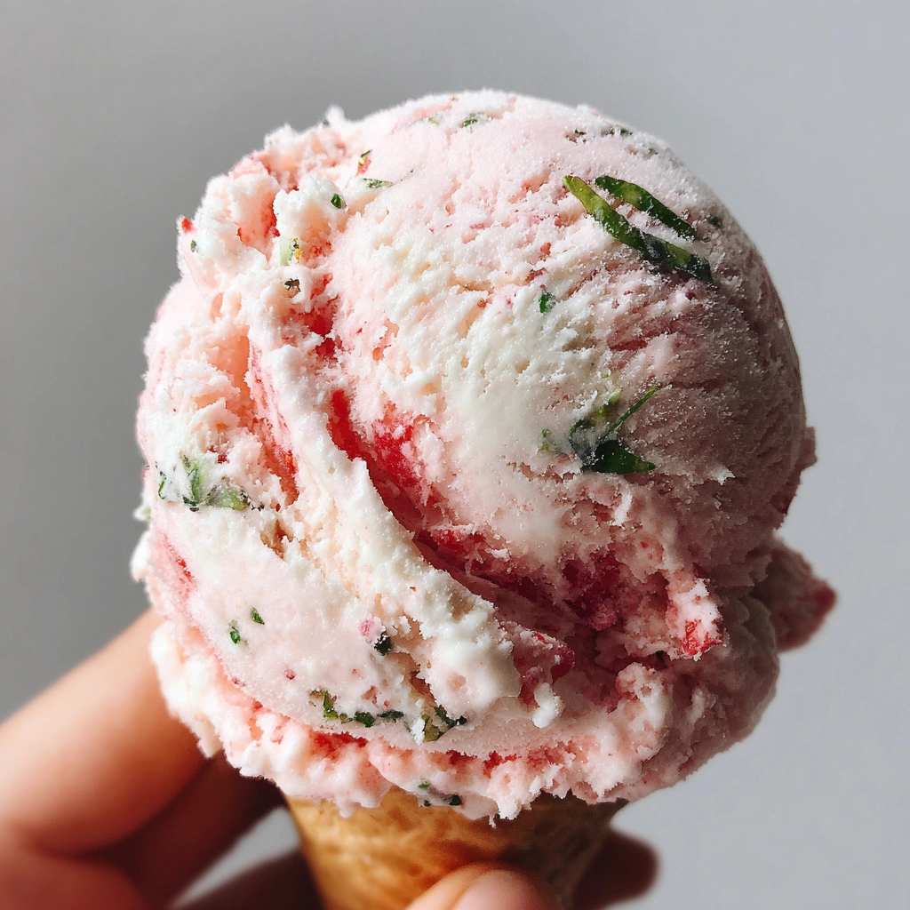 Strawberry Basil Coconut Ice Cream