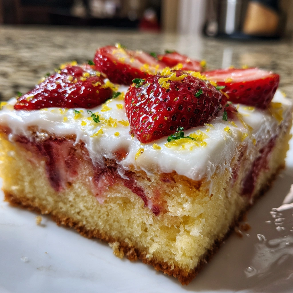 Strawberry Lemonade Poke Cake
