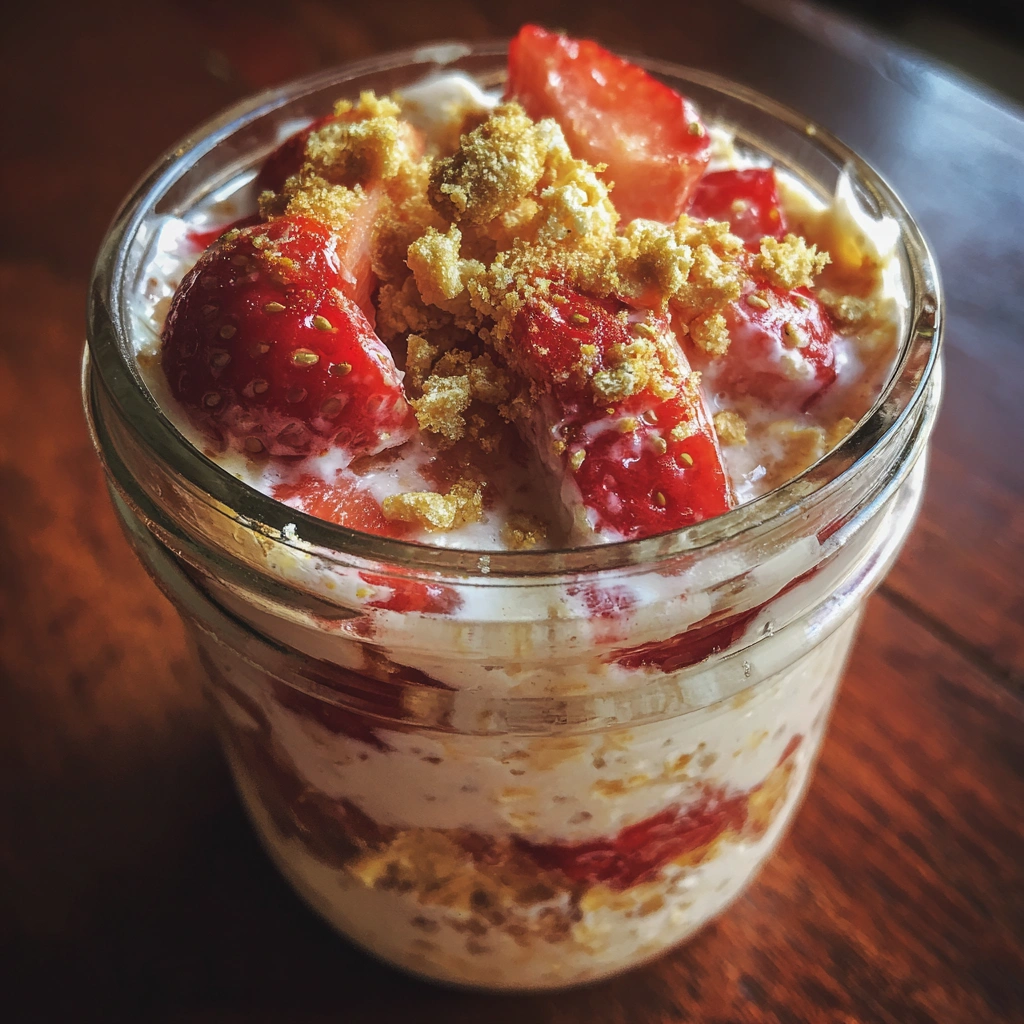 Strawberry Shortcake Overnight Oats