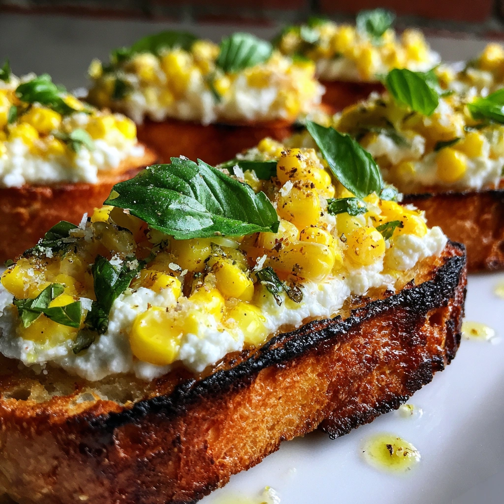 Summer Corn and Ricotta Toasts