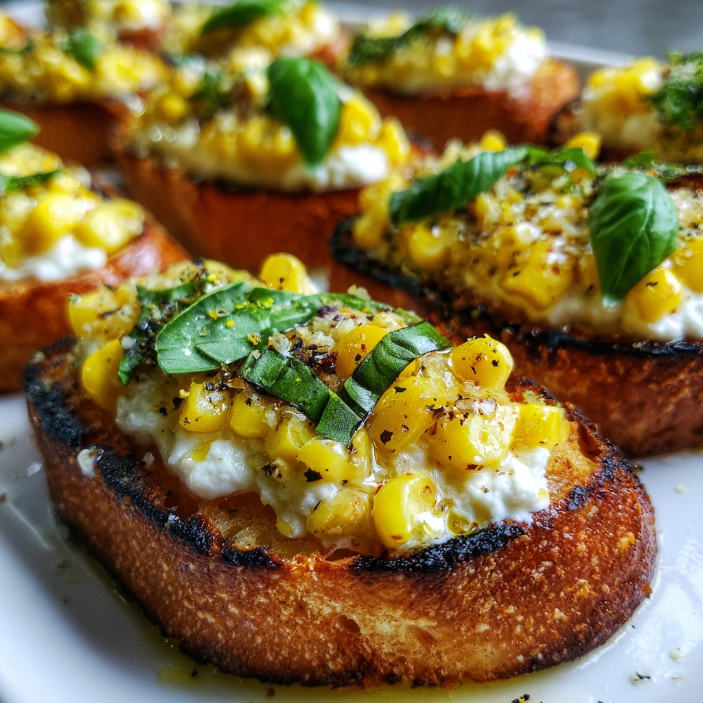 Summer Corn and Ricotta Toasts